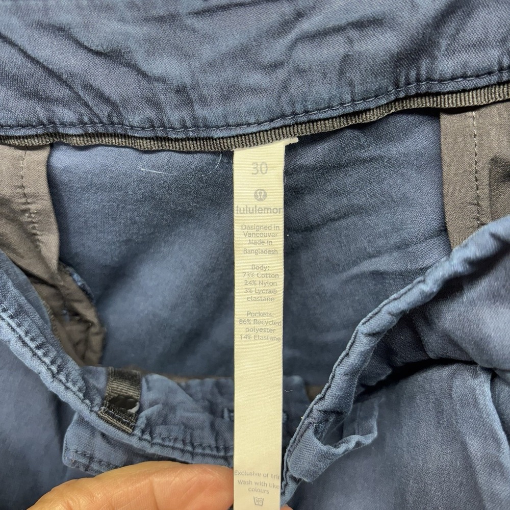Lululemon ABC Pants Mens Size 30 Navy Blue Slim Fit Stretch Chino Casual - Picture 3 of 8